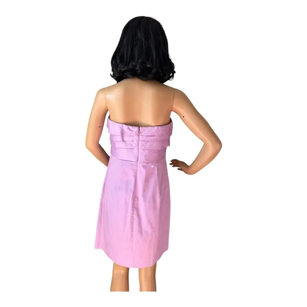 J. Crew Wave Bodice Strapless cotton lavender/ purple dress size 6